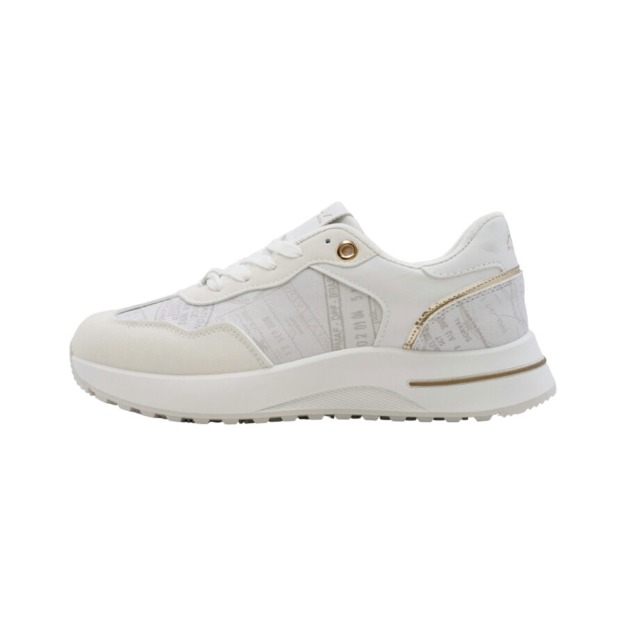 Sneakers platform ALV by Alviero Martini con lacci e stampa timbri viaggio - ALVSD0242