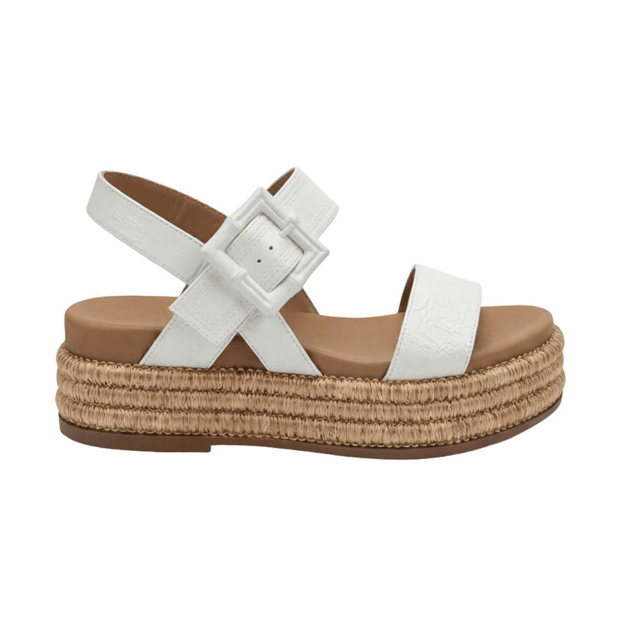 Sandalo platform donna con fibbia e zeppa in corda - ALVSD0254