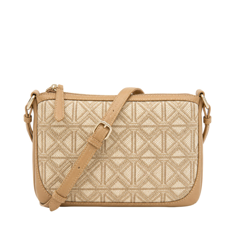 Borsa a tracolla ALV by Alviero Martini Astra rettangolare con inserto tessuto - ALVB12605