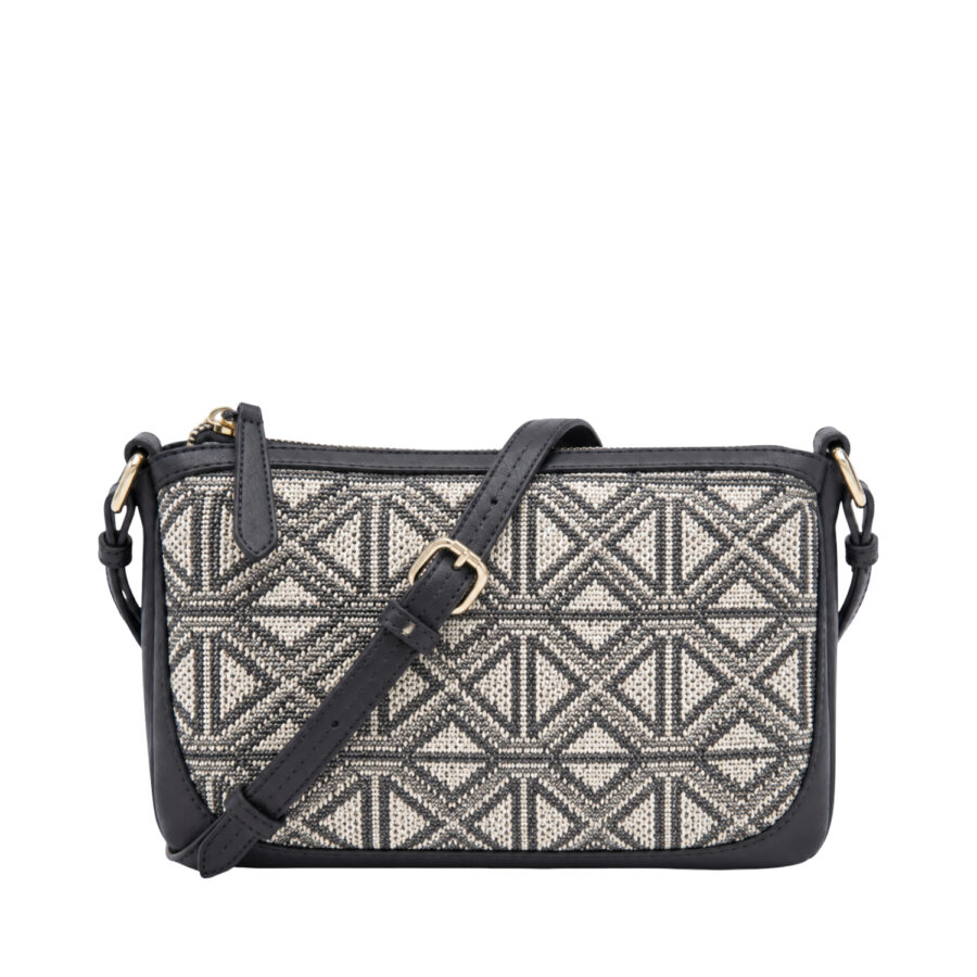 Borsa a tracolla ALV by Alviero Martini Astra rettangolare con inserto tessuto - ALVB12605