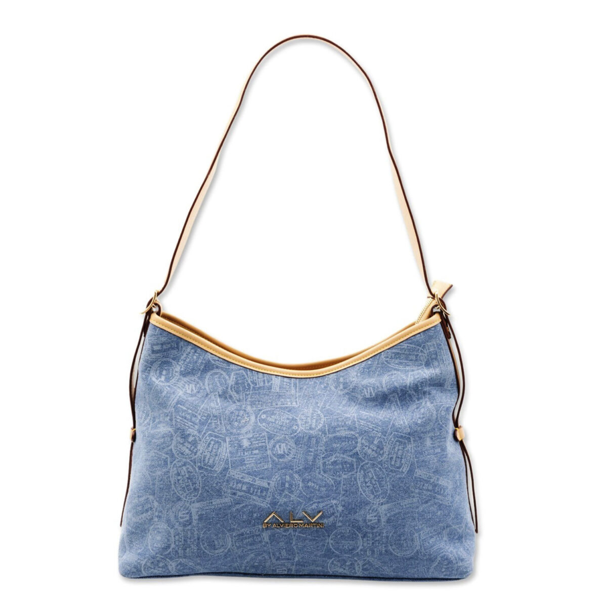 Borsa a spalla Passport Denim hobo con zip ALV by Alviero Martini - ALVB12504